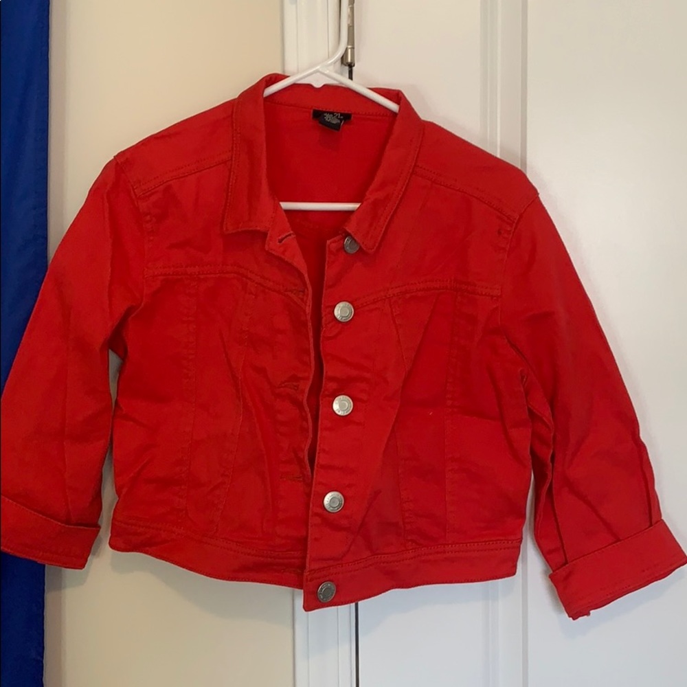 Red jean jacket